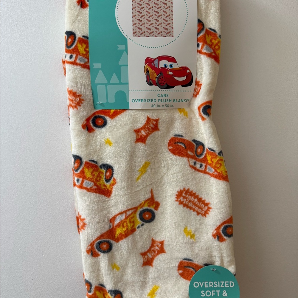 Disney Cars Oversized Plush Blanket - Orange and Yellow